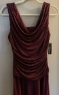 Petite Women Sleeveless Glitter Knit Chiffon Evening Gown - Mother Of The Bride