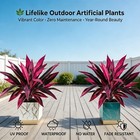 2pc Uv Resistant Artificial Boston Fern   Dragon s Blood Tree  Home Garden Decor