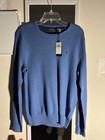 Polo Ralph Lauren Mens Blue Crewneck Knit Cotton Logo Pony Sweater Size S