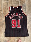 Dennis Rodman Chicago Bulls 1995 Men s Pinstripe Black Nba Jersey Sz 48 Xl Vtg
