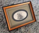 Vintage Stephen Barlow Scrimshaw Maritime Ship Art Framed Oval Plaque 6  X 8  