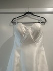 Alfred Angelo Trumpet Wedding Gown Size 4 Ivory Pleated Detail Strapless Train
