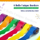 Taobary 6 Rolls 196 8 Ft Colorful Bulletin Board Ft  Rainbow Color 