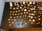 250  Vintage   Antique Button Lot Goldtone Mix Plastic   Metal Some Matching  83