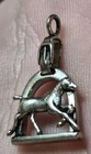 Rare Vintage Stirrup And Buckle Horse Jewelry Sterling Silver Pendant Charm 