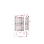 H23  Tempered Glass Hutch Storage Coner Cabinet Display Table Steel Legs 2-tier