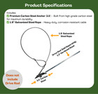 24 - 3 5  Earth Anchors W  30  X 1 8  Cable- For Securing Shed  Swing Set   More