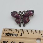 Vintage Sterling Silver 925 Rose Pink Enamel Marcasite Butterfly Brooch Pin
