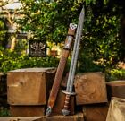 Hand Forged Damascus Steel Viking Sword Sharp Medieval Sword dagger  Scabbard