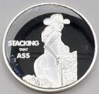   Adult Flipping Coin Ride A Hot Cowgirl   Collector Silver Plated Novelty Coin