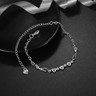 Womens 925 Sterling Silver Love Heart Link Chain Foot Ankle Bracelet  ab02