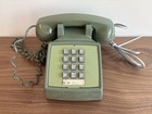 Vintage Bell System Push Button Phone Green Avocado Western Electric 2500dm