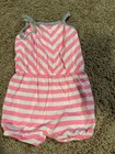 Carter   s Pink   White Striped Romper     3 Months