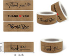 720 Thank You Stickers 1 x3  Kraft Paper Labels  6 Rolls  120 label