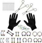 36pc Pro Body Piercing Kit - Nose Septum Ear Cartilage Lip Belly Navel Tragus   