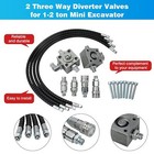 2 Three Way Diverter Valves Excavator For 1-2 Ton Chinese Mini Excavator Us