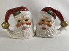 Fitz And Floyd Santa Claus Christmas Salt And Pepper Shakers Vintage Glass