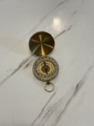 Vintage Brass Pocket Compass With Lid     Antique Style Navigation Tool