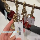 Nwt Coach Signature C Bag Charm Key Chain Key Ring In Brass gold 1635