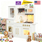 Play Kitchen Kids Wooden Kids Play Kitchen Playset Chef Pretend Play Set For