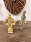 Vintage Set Of 2 Cast Iron Fleur-de-lis Finials  Weathered   Distressed
