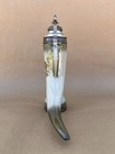 King Handmade Handpainted German Lidded Beer Stein Deer Motif Pewter Lid