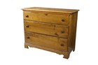 Antique American Country Farmhouse Maple And Pine Three Drawer Chest Dresser 42 