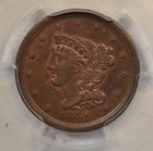 1851 Braided Hair Half Cent  Pcgs Au55