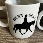 Set Large Coffee Mug Equestrian Silhouette  Horse Breed