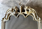 Vintage Brass Fire Screen Guard With Griffins Dragons 3 Folding Panels