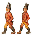 19th Century Hessian Soldiers Cast Iron Andirons With Old Paint