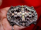 Gorgeous Designer Art Deco Rainbow Like Rhinestones Handmade Belt Buckle