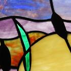 River Goods Cattails At Sunset Stained Glass Window Panel Wall Decor