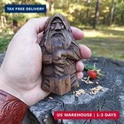 Heepdd Norse Viking Odin Decorative Resin Statue With Hammer  Mini Mythology Fig