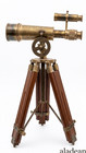 Vintage Brass Telescope On Wooden Tripod Nautical Maritime Decor Gift
