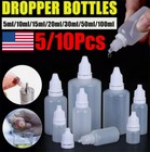 5-100ml Plastic Squeezable Dropper Bottles Eye Liquid Dropper Refillable Bottle