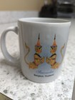Vtg Sawasdee Bangkok Thailand Ceramic Mug 10 Oz Traditional Thai Kinnari Figures