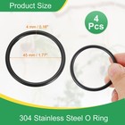 1 8  Metal O Ring  4pcs Seamless 304 Stainless Steel Rings Black 4mm X 45mm
