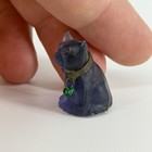 Antique Czech Glass Cobalt Dark Blue Bull  Dog Cracker Jack Charm Rare 32 Mm