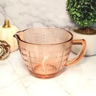 Pink Amber Depression Style Glass Measuring Cup   Mixing Bowl  Vintage Kitchen