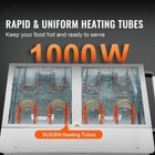 2-pan Electric Steam Table  2 X 20 6qt Commercial Food Warmer1000w 4 Wheel