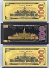  3  24k Gold Plated Foil  100 Dollar Bill Collectible Novelty Notes
