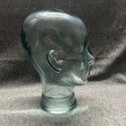 Vintage Pier 1 Mannequin Head Clear Green Glass Hat Display Female Made In Spain