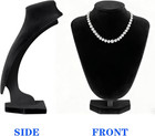 Teninyu Professional 3d Necklace Display Stand  Black Velvet Jewelry Bust Holder