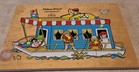 Rare Vintage Fisher-price Houseboat Wooden Puzzle 517 W peg Lift 12 Pcs 
