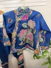 Chinese Vintage Silk Embroidered Outfit - Blue - Delicate