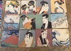 Vintage Ukiyoe Japanese Fine Art Coasters Box Set Of 12 Complete Set
