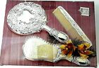 Vintage Victorian Vanity Set Brush Comb And Mirror Silver-plate May Company