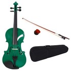 New Full Size 4 4 Green Basswood Acoustic Violin Kit W  Hard Case   Bow   Rosin