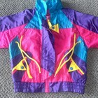 Vintage Neon Toddler Nylon Jacket  Color Block  1980   s  90   s  Spring Break  4t 